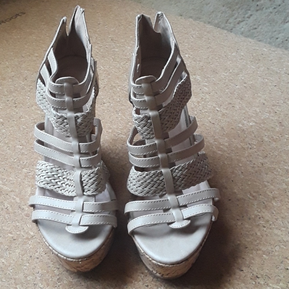 Wedge cork heels
